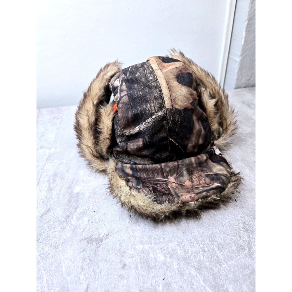 Wrangler Camo Faux Fur EarflapTrapper Hat Brown Mossy Oak Winter Hunting Cap